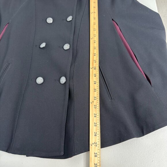 White House Black Market Cape S/M Double Breasted Chic Preppy Classic - Picture 7 of 7